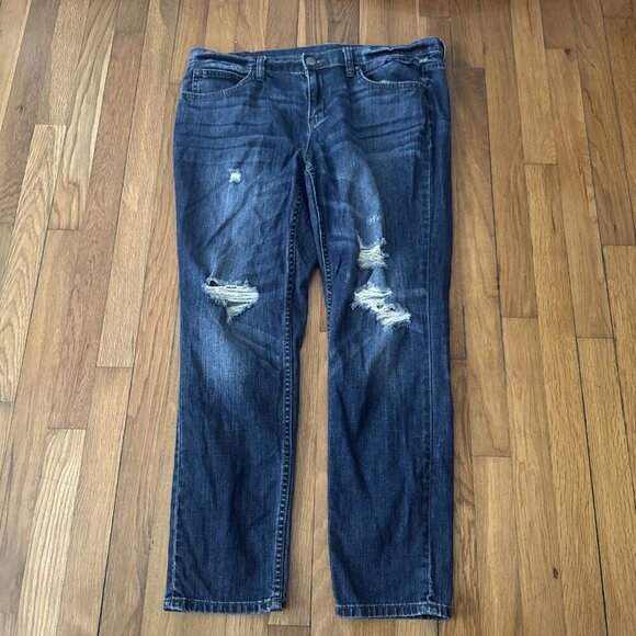 a.n.a Pants - A.N.A Crop Jeans Skinny Boyfriend Women's Blue Cotton Denim Distressed Size31/12